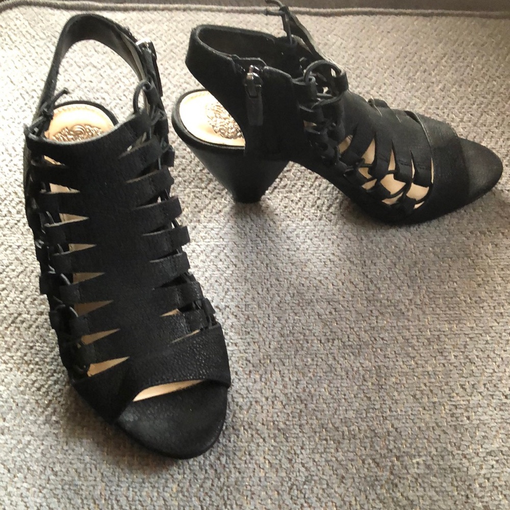 Black leather Vince Camuto 5.5 have a 2.5” heel